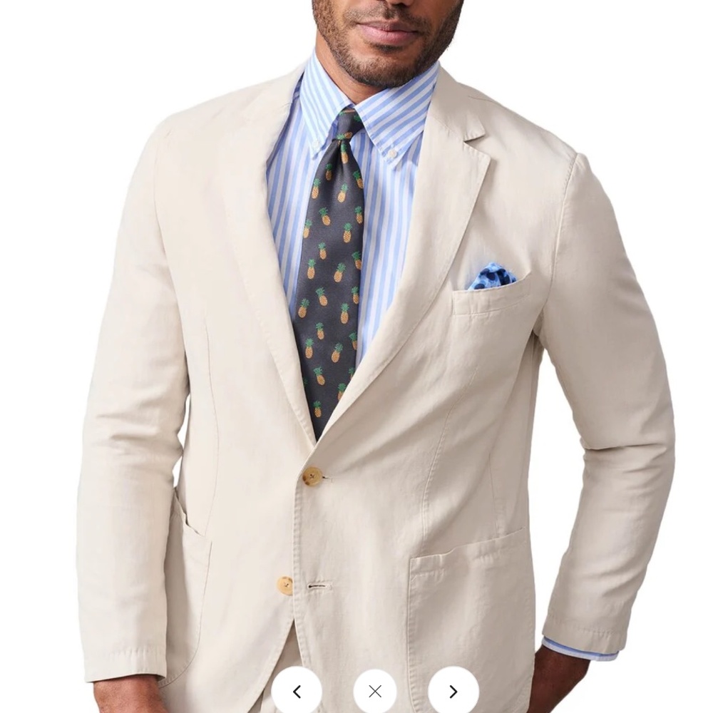 NWT J.McLaughlin Men's Natural Lisbon Linen-Blend Blazer Sport Coat Jacket 42